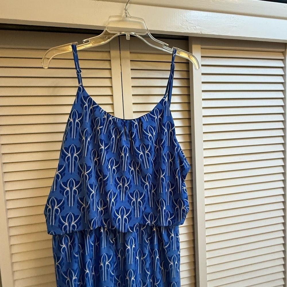 Blue Patterned Maxi Dress - Picture 3 of 10
